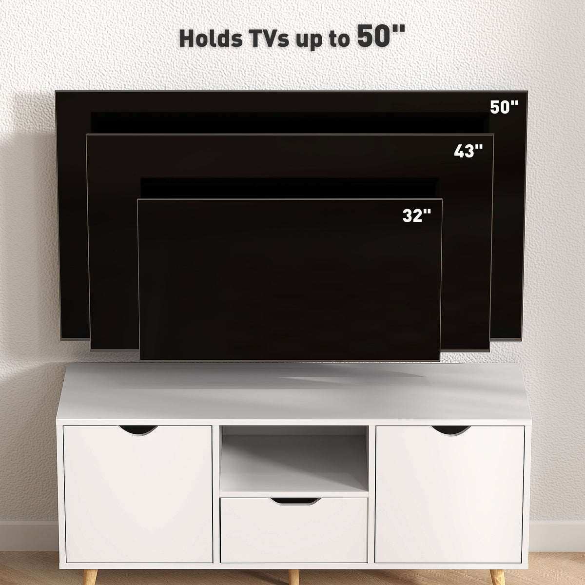 Modern TV stand with storage for 127 cm TV