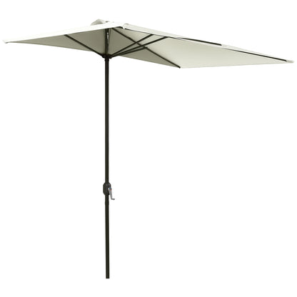 8 ft Half-Round Balcony Patio Umbrella with Crank
