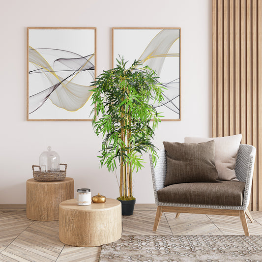 Artificial Bamboo Tree 8 Trunks 1095 Leaves Nursery Pot