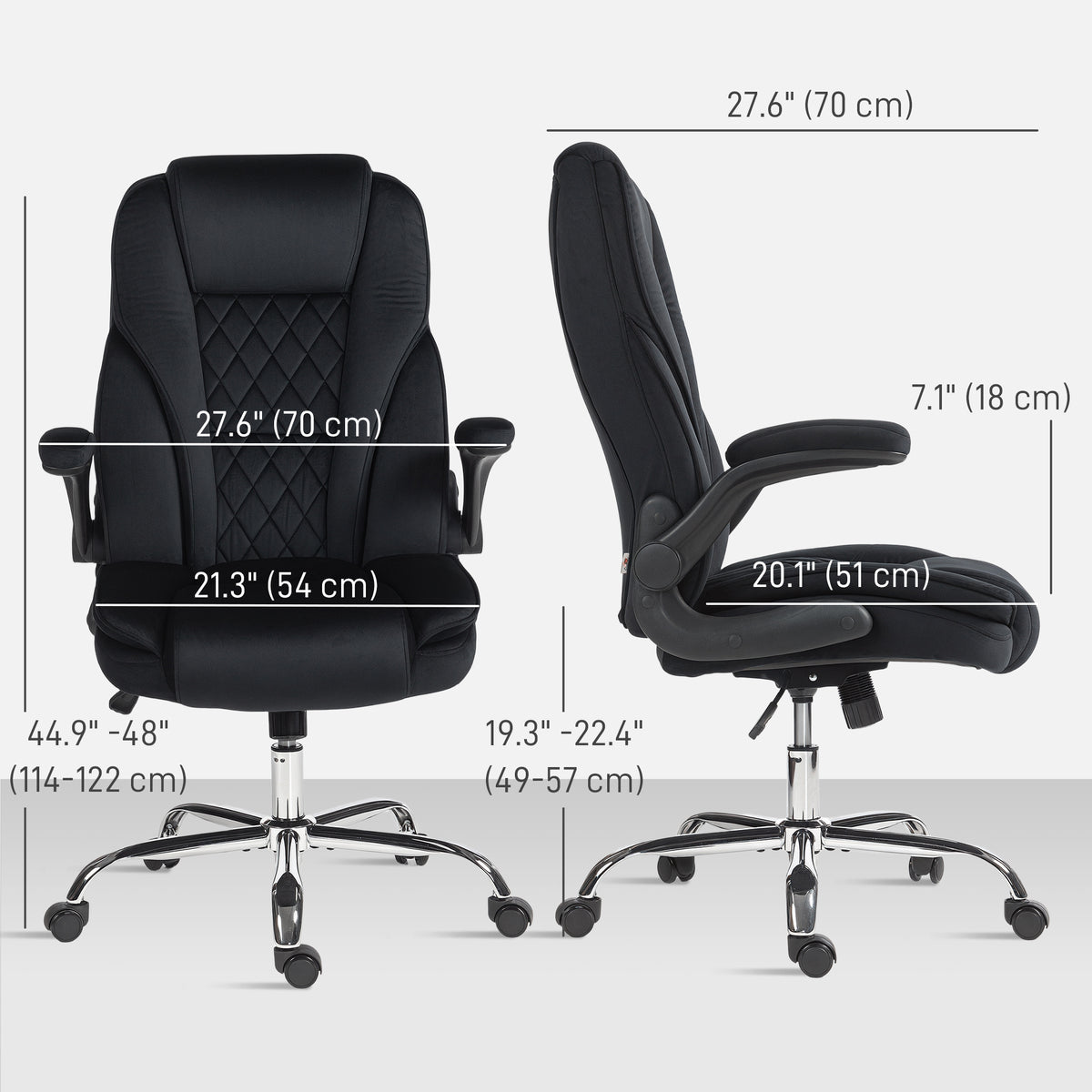 Executive velvet ergonomic office chair