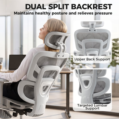 Ergonomic Mesh Office Chair with Footrest