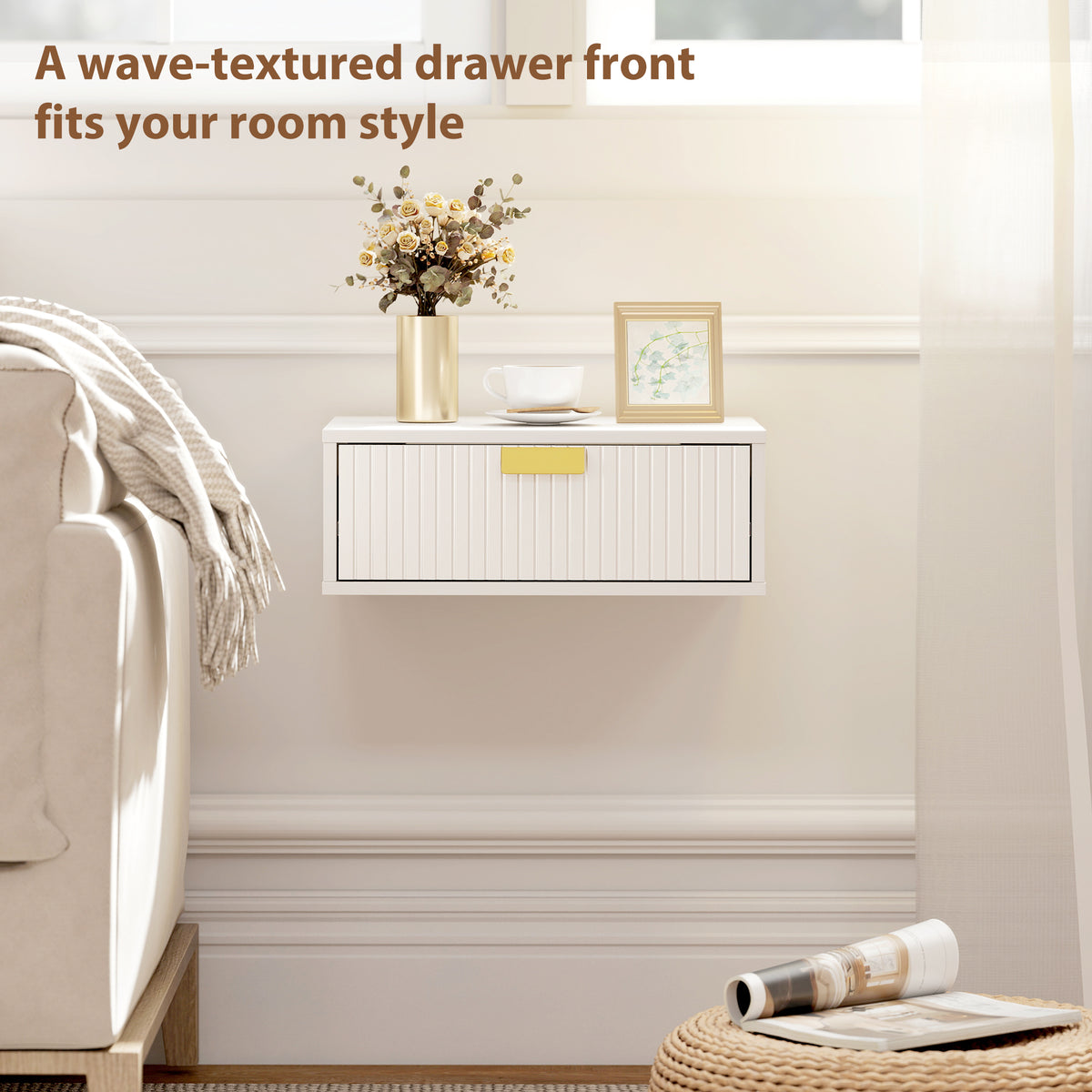 Modern floating bedside tables — Set of 2