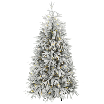 Pre-lit flocked artificial Christmas tree