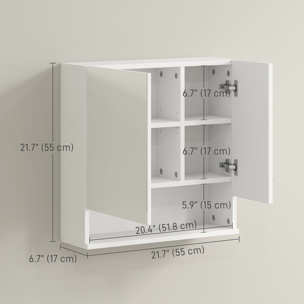 Wall mounted medicine cabinet with mirror
