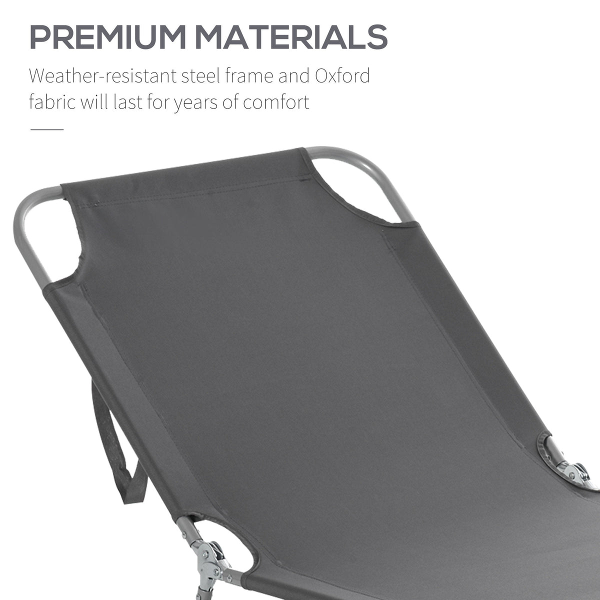 Folding Outdoor Lounge Chair with Adjustable Backrest