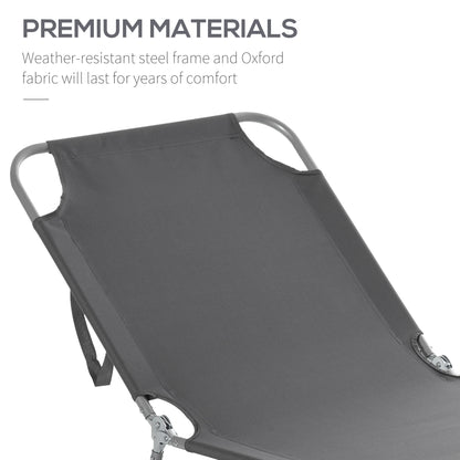 Folding Outdoor Lounge Chair with Adjustable Backrest