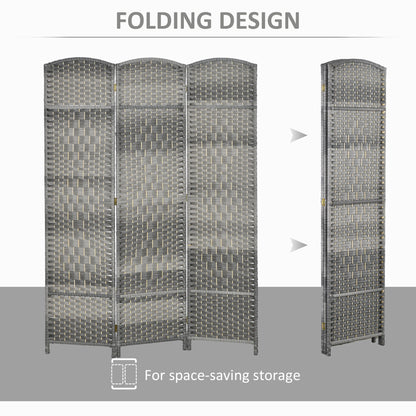3-Panel Folding Room Divider Pine Wood Frame