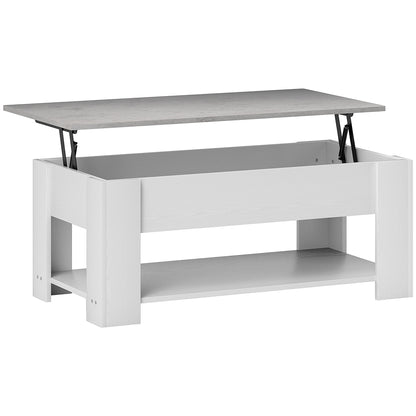 Lift Top Coffee Table with Hidden Storage and Open Shelf