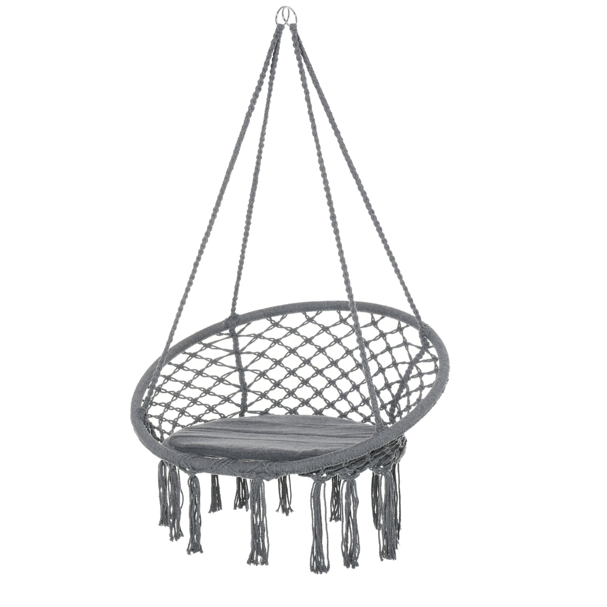 Silla hamaca colgante bohemia con flecos