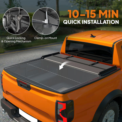 Soft tri-fold truck bed tonneau cover 180 x 177 cm