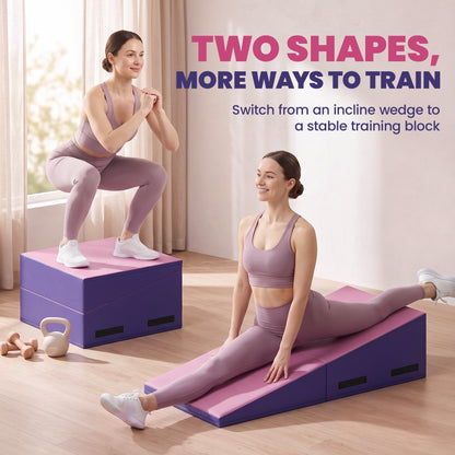 Colchoneta de gimnasia inclinada plegable de cuero