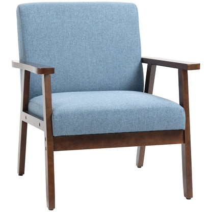 Sillón auxiliar acolchado con reposabrazos de madera