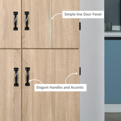 Freestanding pantry cabinet 4-door storage 177 cm