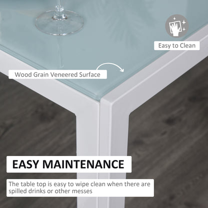 5-Piece Dining Set Tempered Glass Top Metal Frame