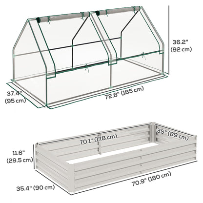 Raised Garden Bed 2-in-1 with Mini Greenhouse