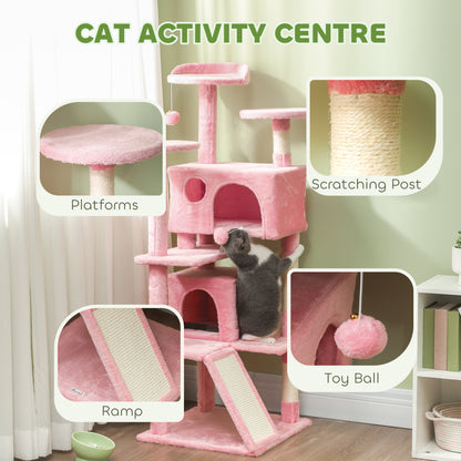 Multi-Level Cat Tree with Scratching Posts and Condo 138 cm