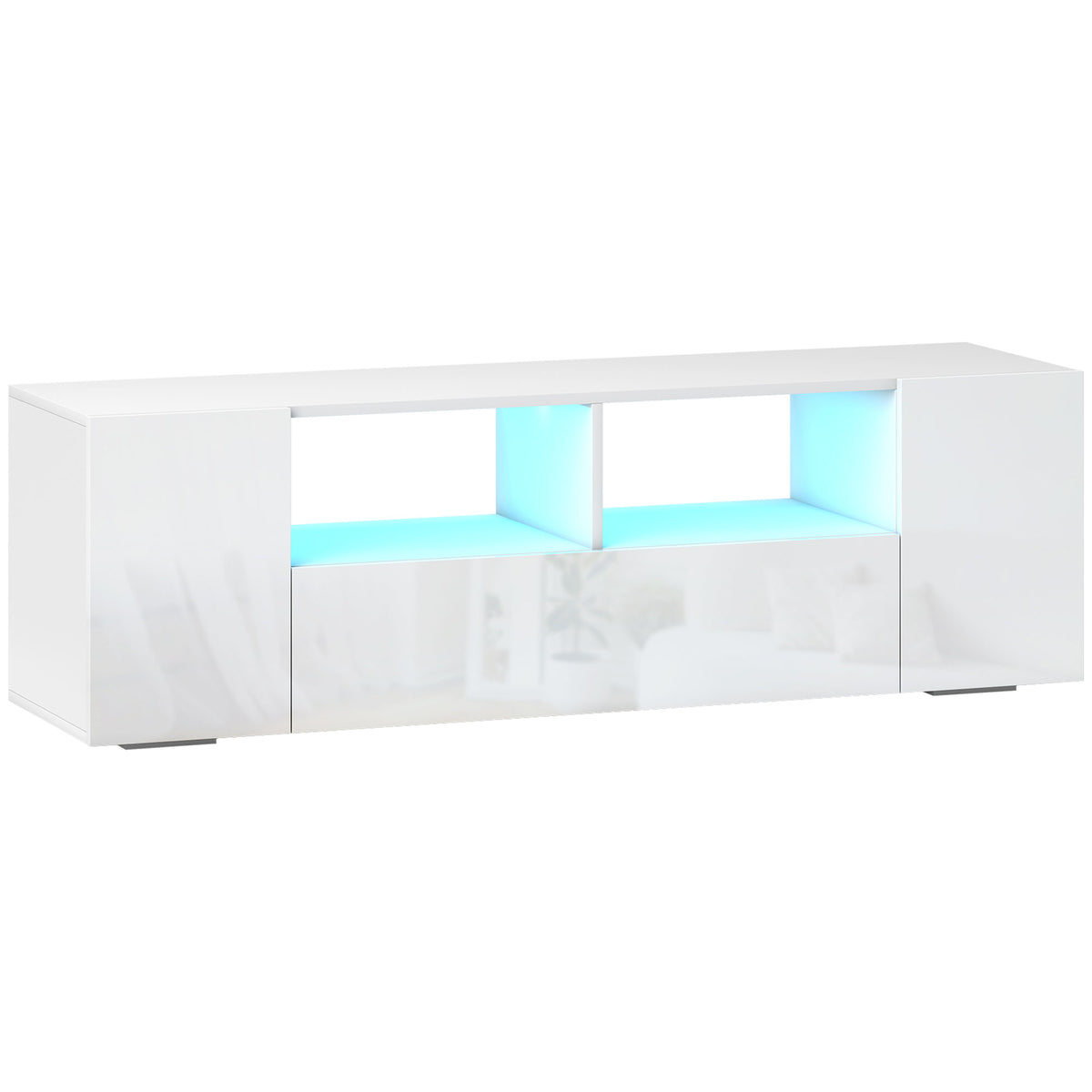 TV Stand with LED Lights and Storage