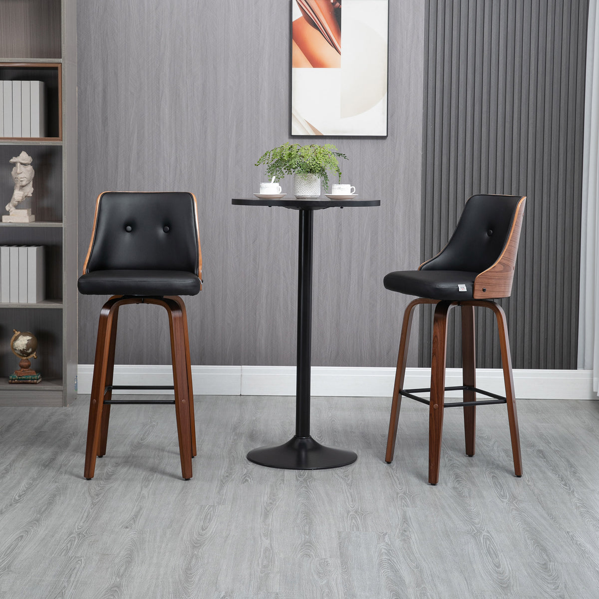 Swivel Bar Stools Tufted Counter Height Set