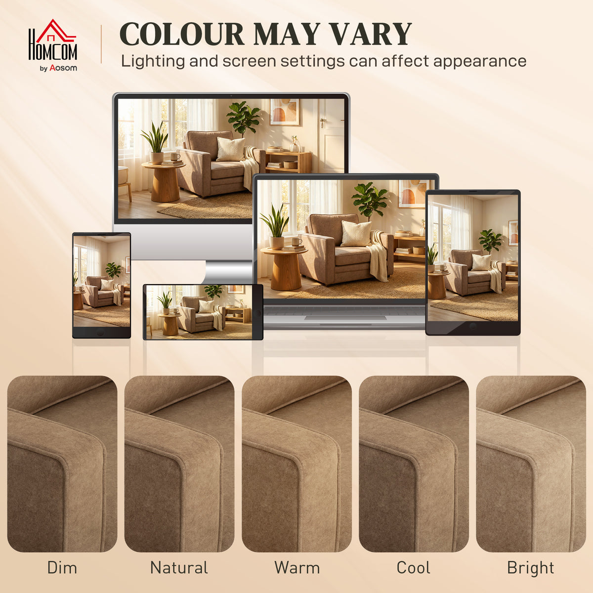 Accent Armchair Wide Seat Velvet-Feel Pocket Spring Cushion