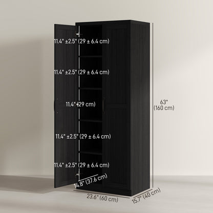 5-Tier Kitchen Pantry Cabinet with Doors