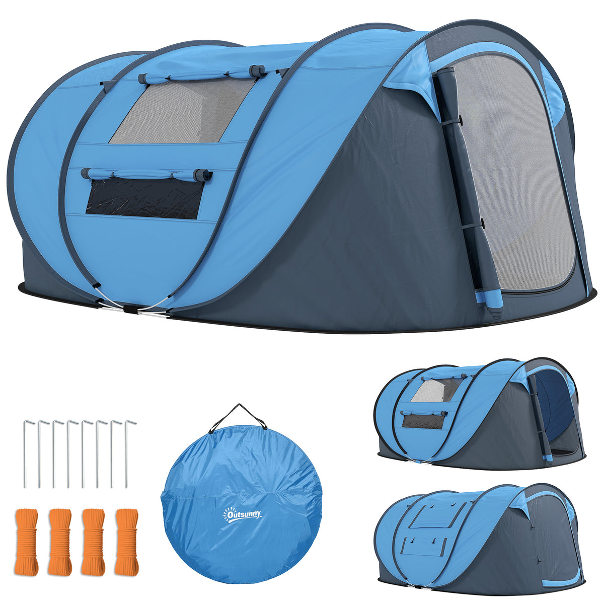 4-Person Instant Pop-Up Camping Tent with Carry Bag