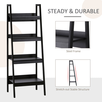 4 Tier Ladder Shelf Bookcase — Set of 2