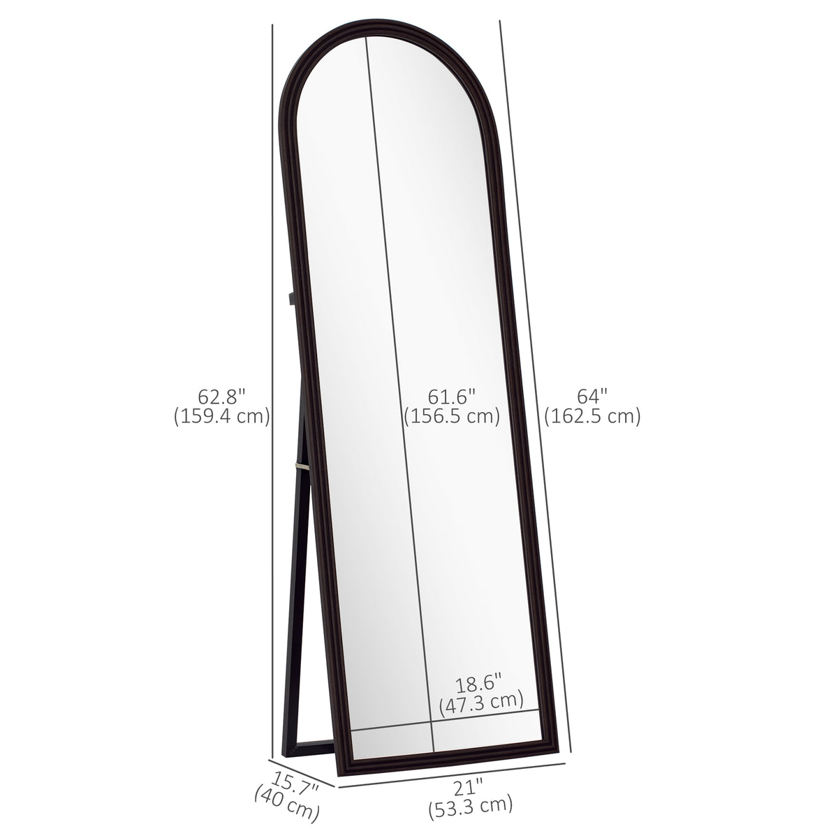 Arched Full Length Standing Mirror 64 inches