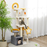 Árbol para gatos temático de luna y estrellas de varios niveles