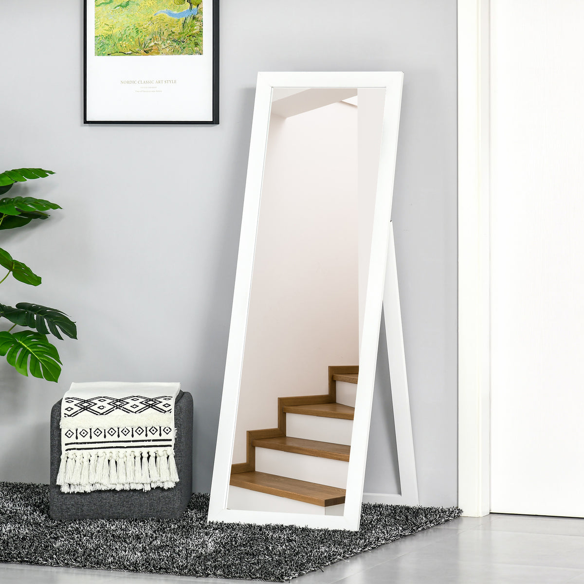 Full length rectangular mirror 58 x 20 inches with frame