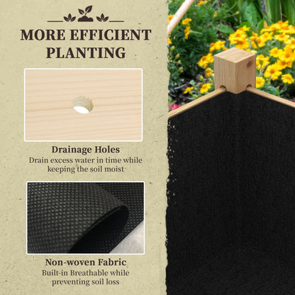 Wooden Raised Garden Planter Box with Drainage Holes