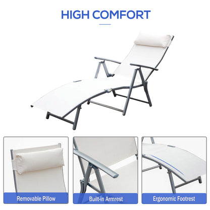 Tumbona plegable ajustable de acero — 7 posiciones