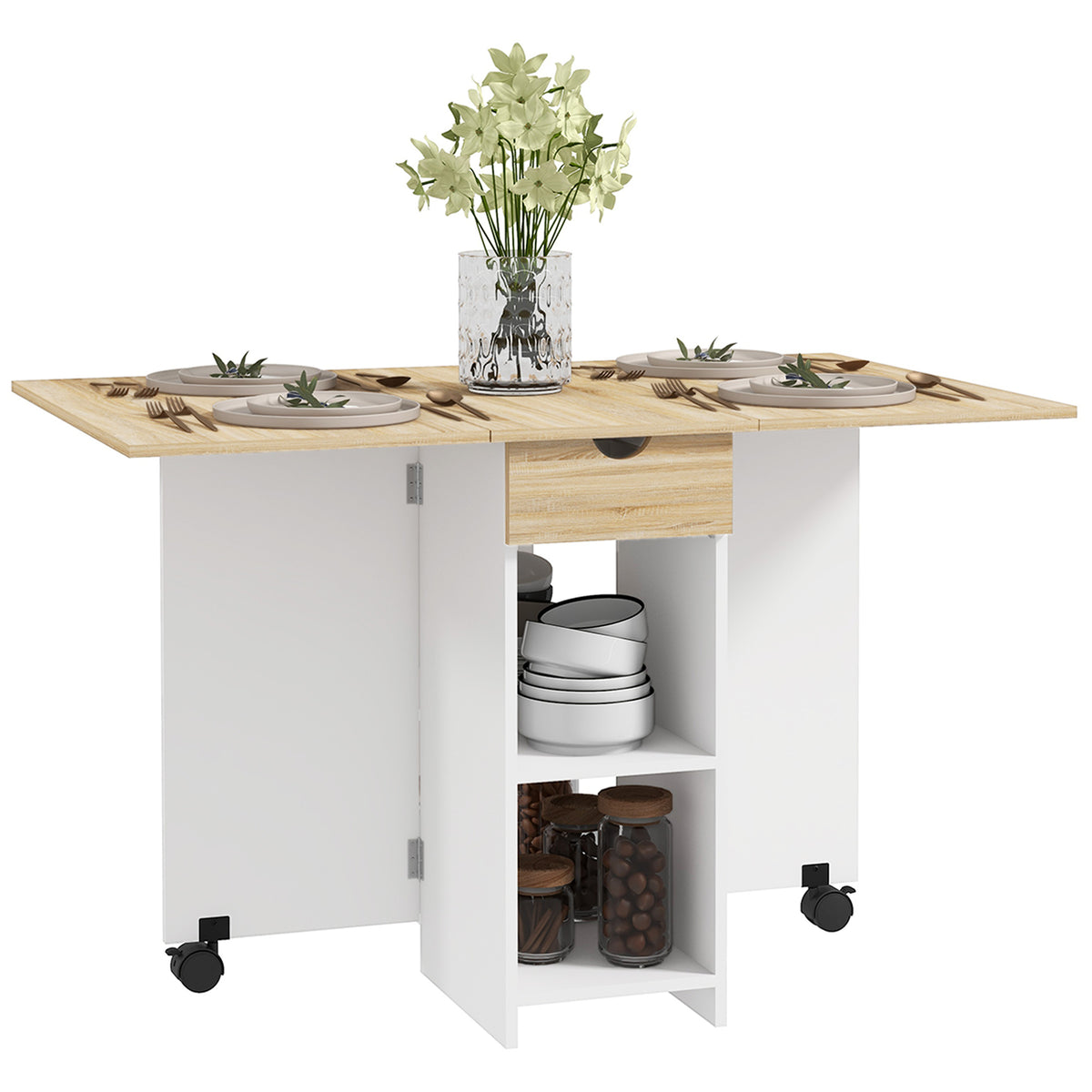 Folding Dining Table with Storage