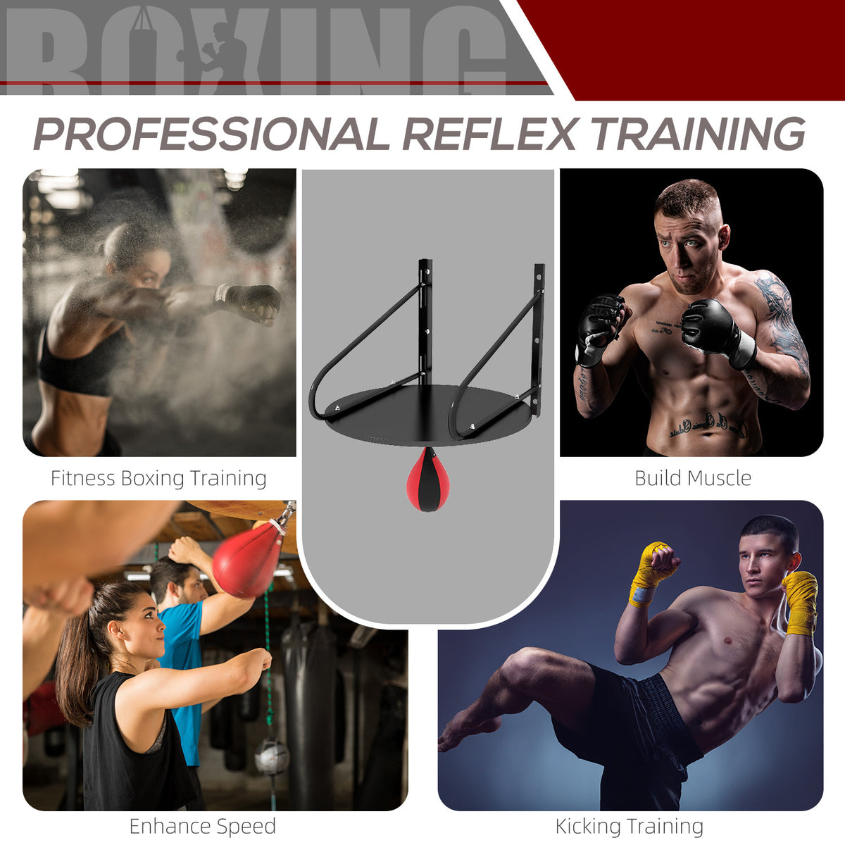 Wall-mounted speed bag boxing platform adjustable height