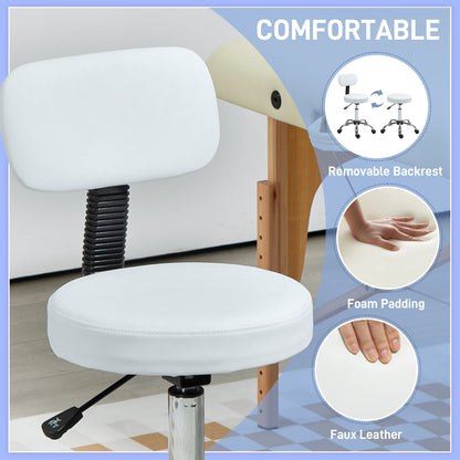 Taburete giratorio ajustable con respaldo