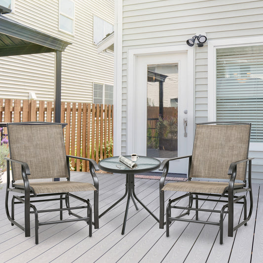 2-Piece Outdoor Glider Chairs Set — Grey