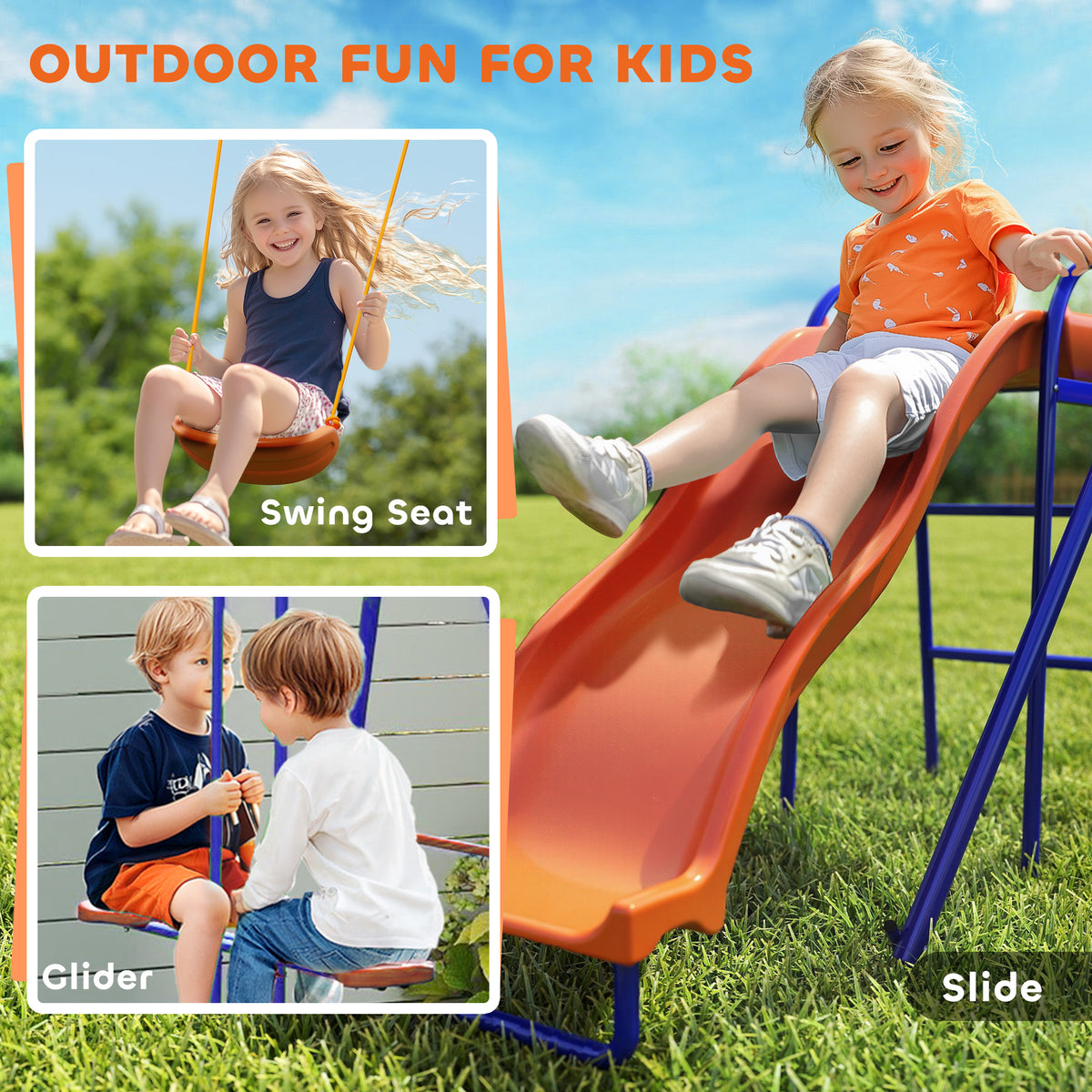 4-in-1 Outdoor Kids Swing and Play Set