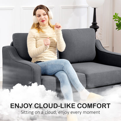Modern Loveseat with Pocket Springs and Thick Padding