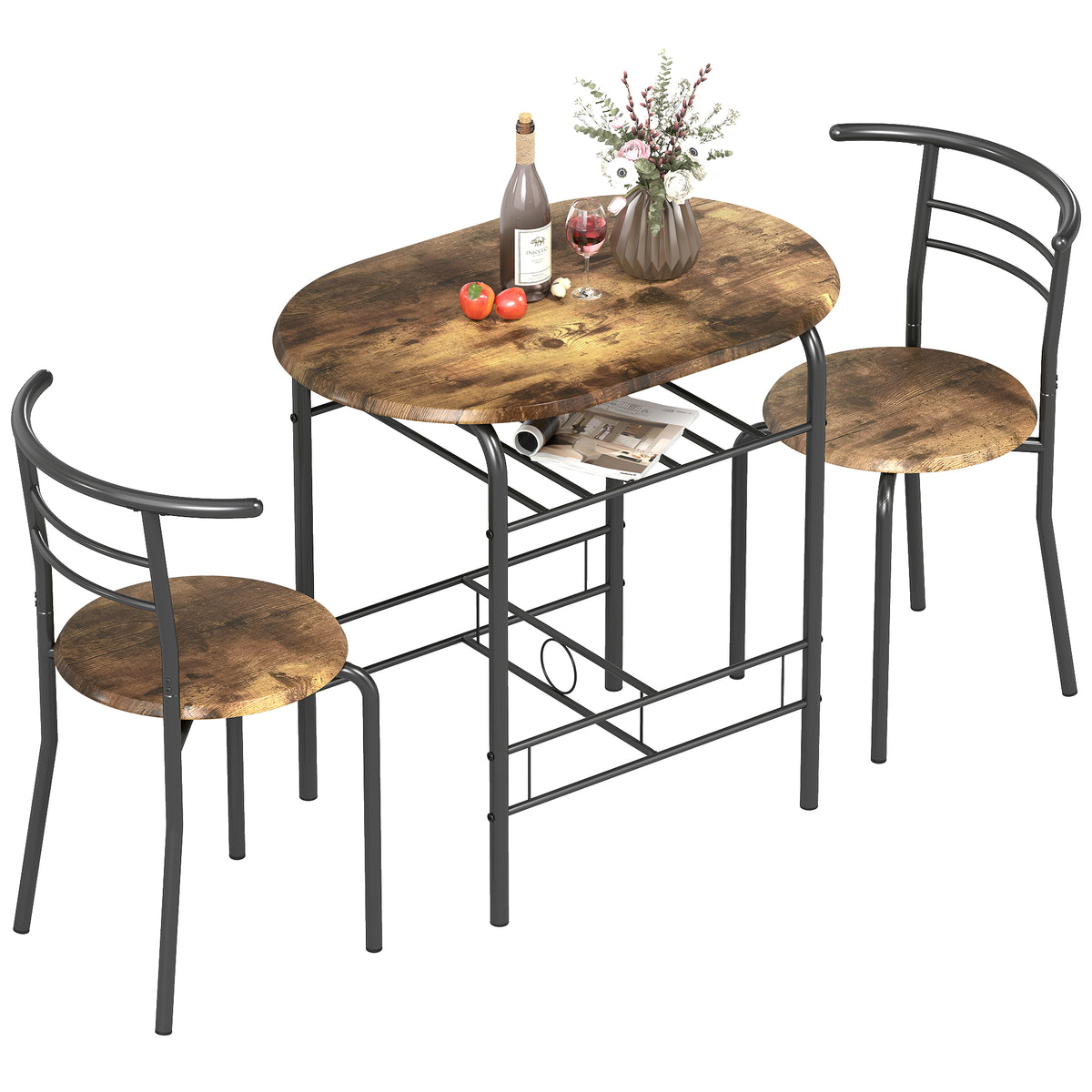 3-Piece Kitchen Table and Chairs Dining Set