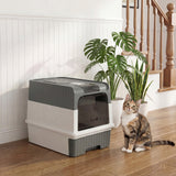 Enclosed Cat Litter Box with Lid and Drawer