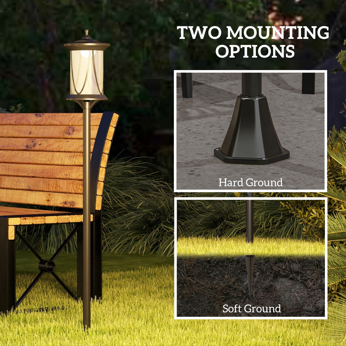 Solar Post Light Cool White LED Outdoor 50 in
