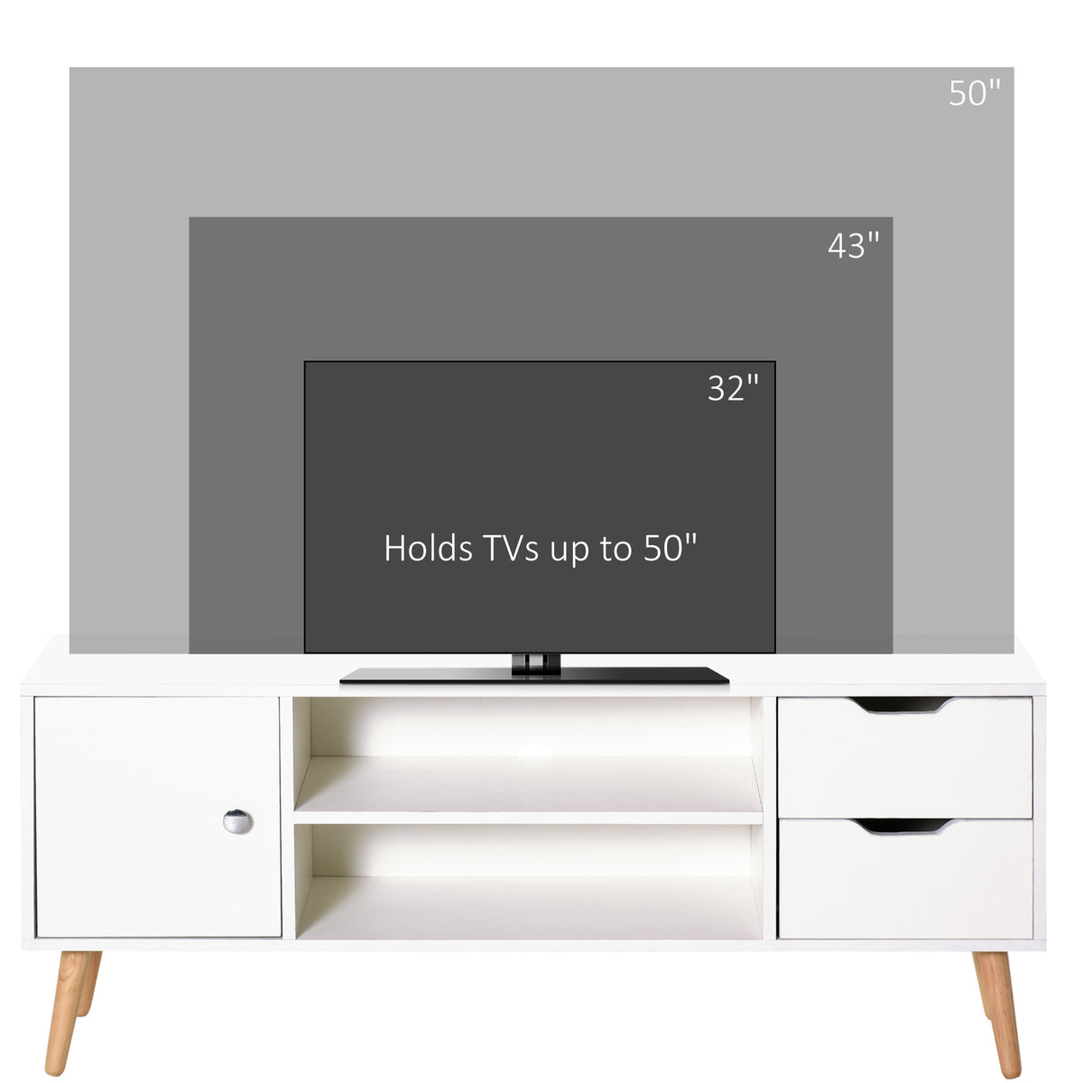 Mueble de TV estilo escandinavo para televisores de 127 cm máx.