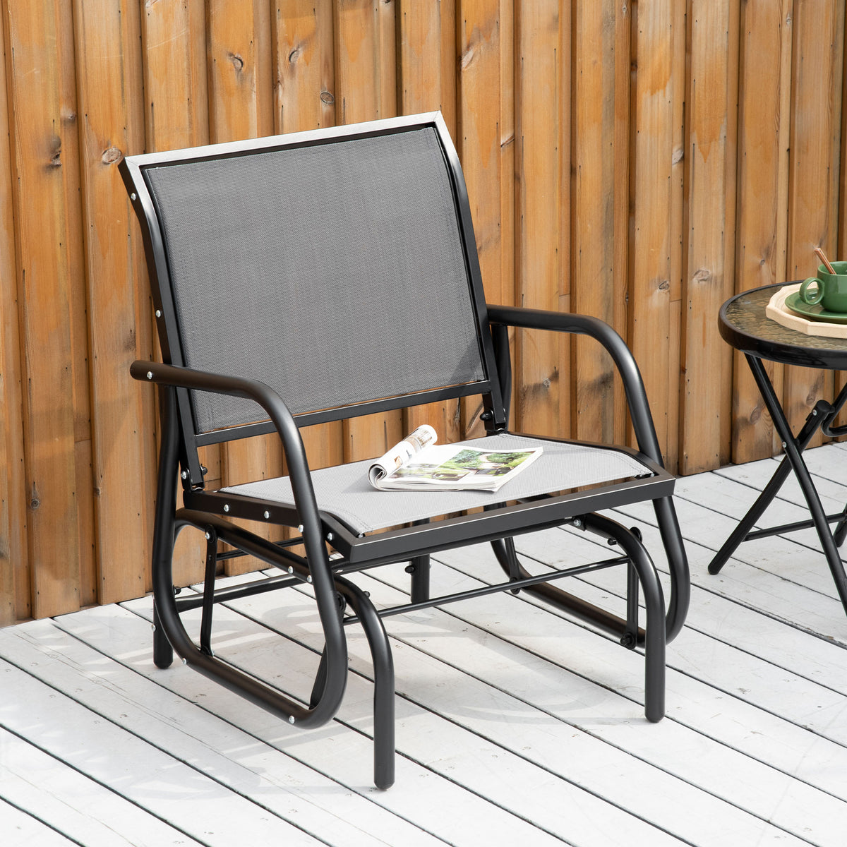 Outdoor Steel Patio Glider Chair