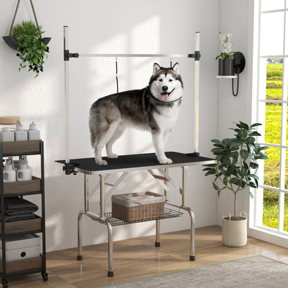 Adjustable Dog Grooming Table with Safety Slings