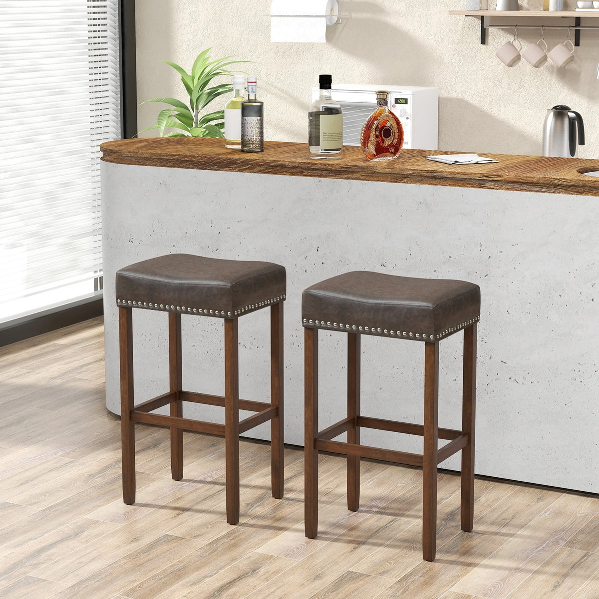 Tabouret de bar rembourré — Lot de 2