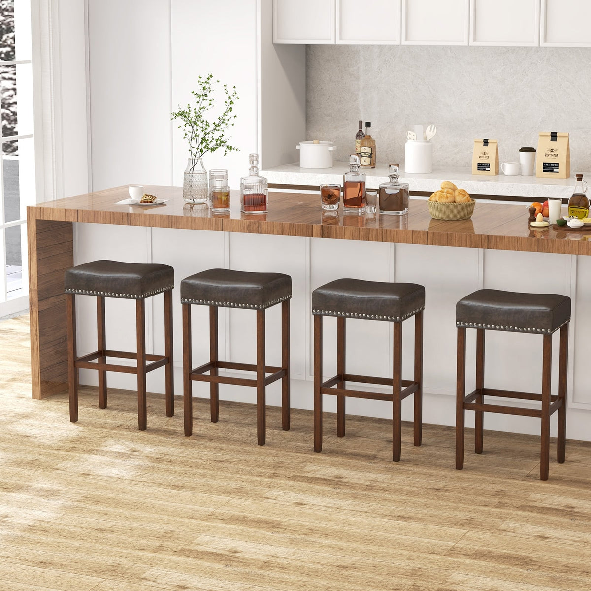 Tabouret de bar rembourré — Lot de 2