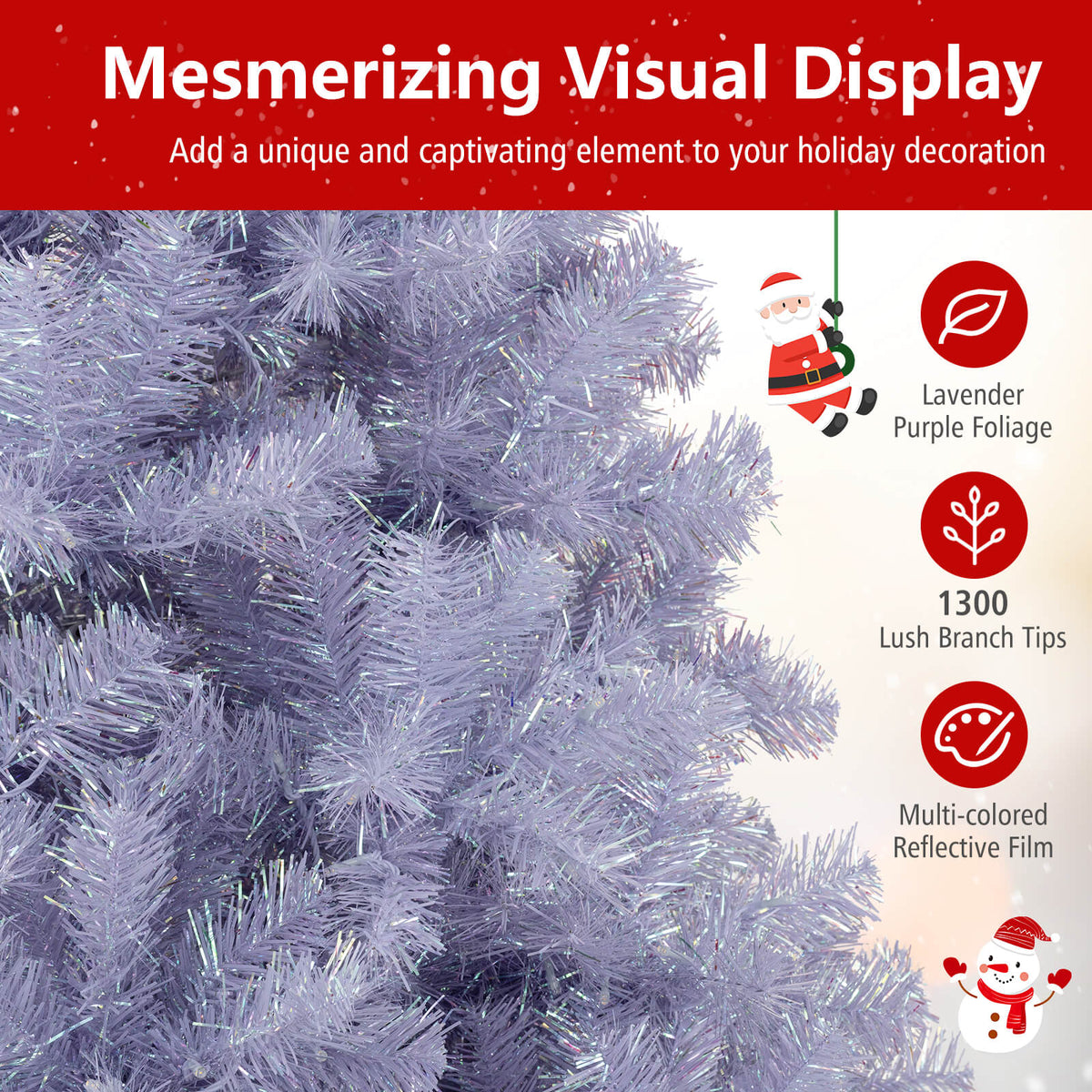 Arbre de Noël artificiel pré-éclairé décoratif