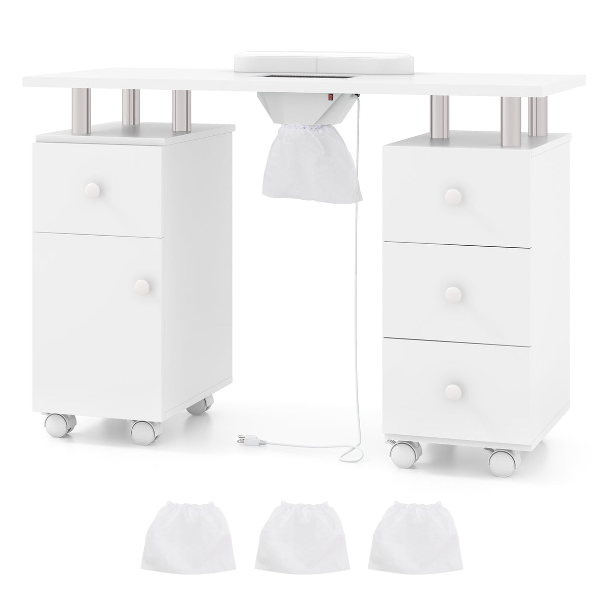 Table de manucure avec dépoussiéreur électrique