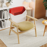 Modern Accent Chair with Wood Armrests