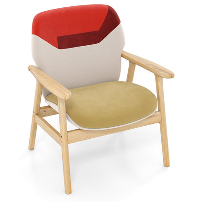 Chaise d'appoint moderne avec accoudoirs en bois
