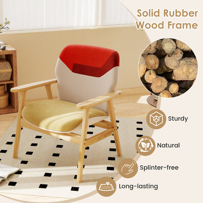 Chaise d'appoint moderne avec accoudoirs en bois